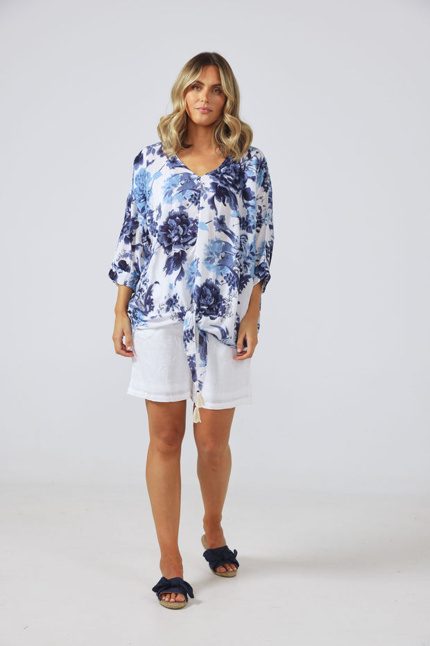 Holiday Cove Top - Blue Jardin