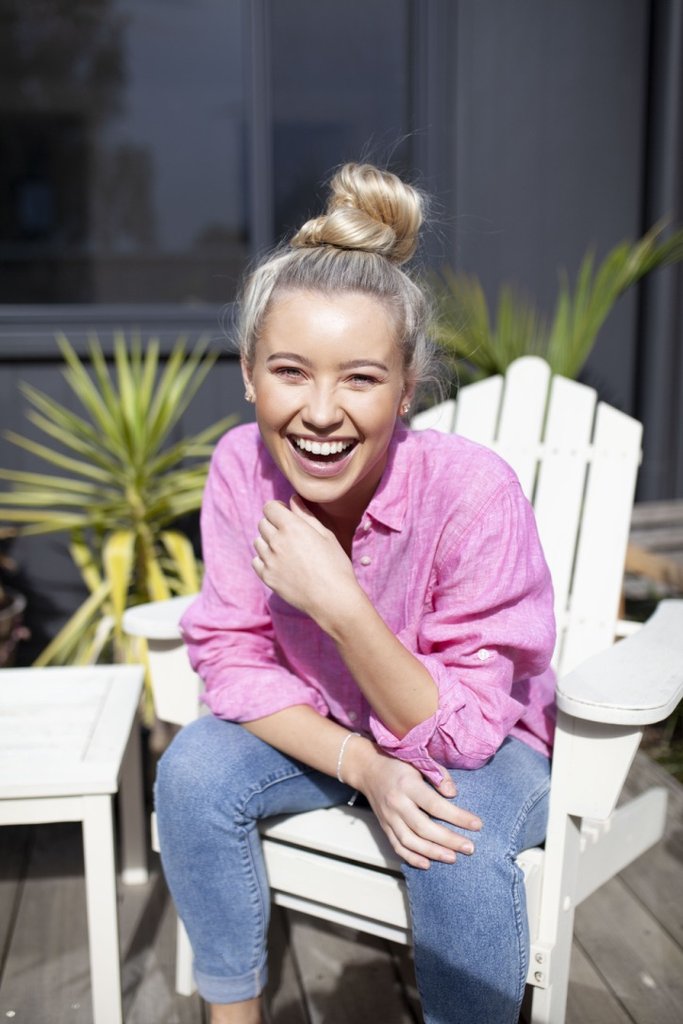 Pink Chambray Boyfriend Linen Shirt