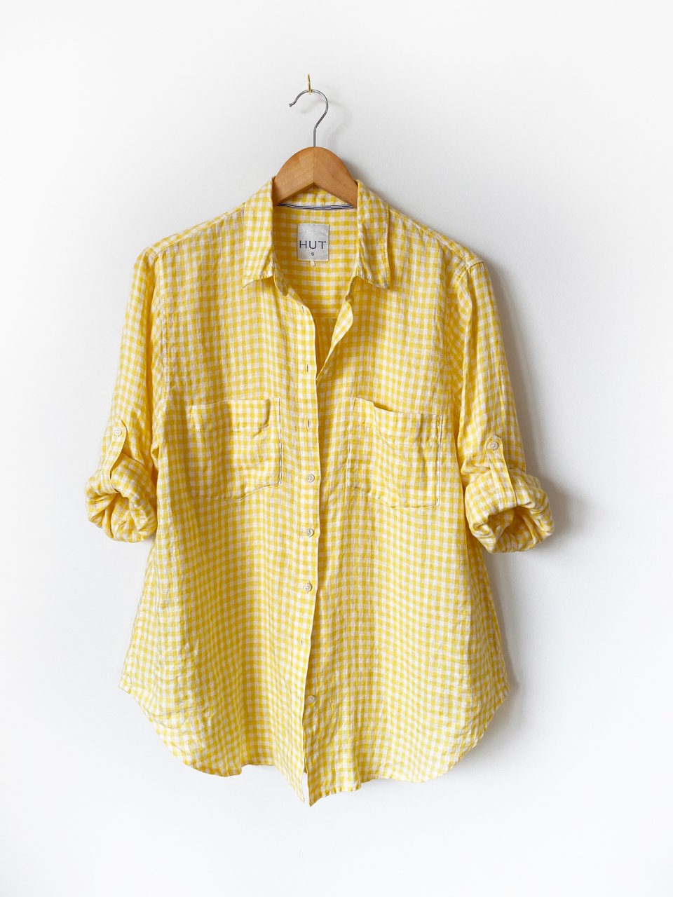 Dandelion Gingham Boyfriend Linen Shirt
