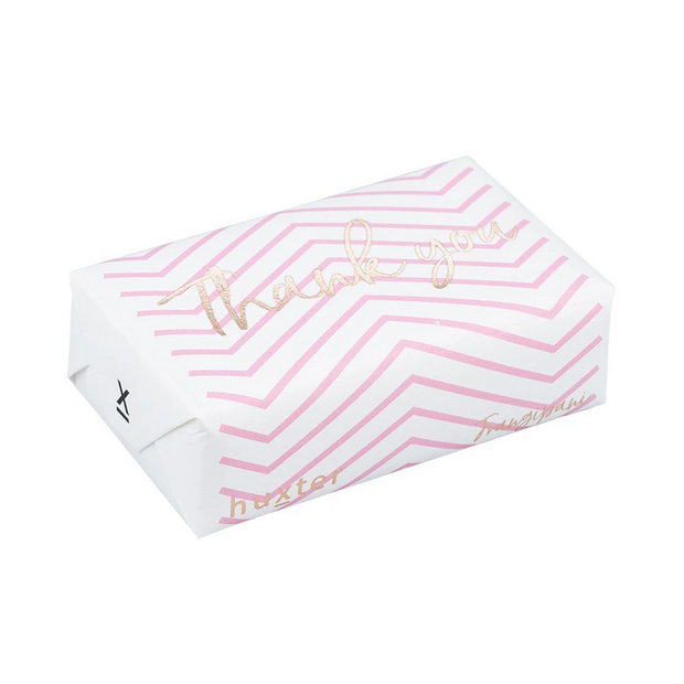 Huxter Pale Pink hevron Stripe - Thank You Wrapped Fragranced Soap