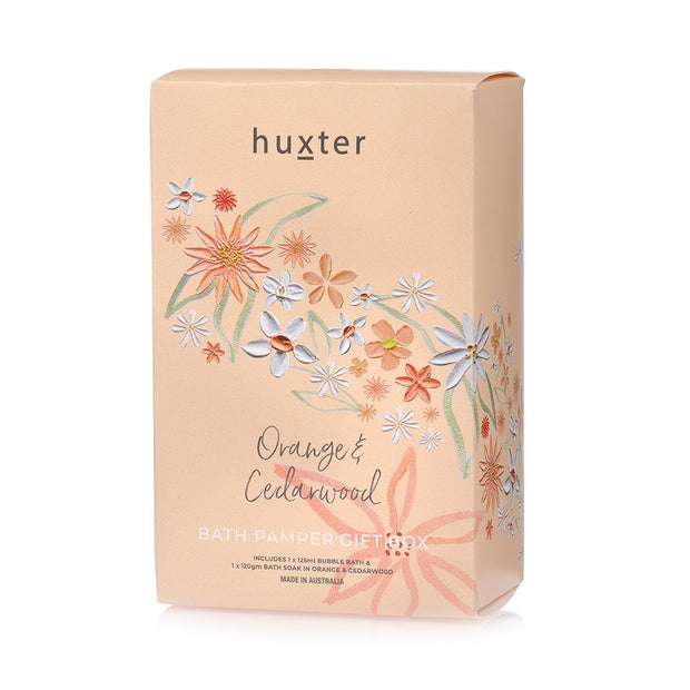Huxter Bath Pamper Gift Set - Orange & Cedarwood