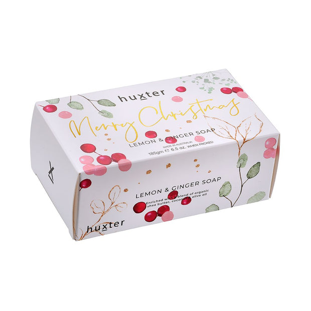 Huxter Xmas Boxed Soap - White Christmas Berries - Lemon & Ginger