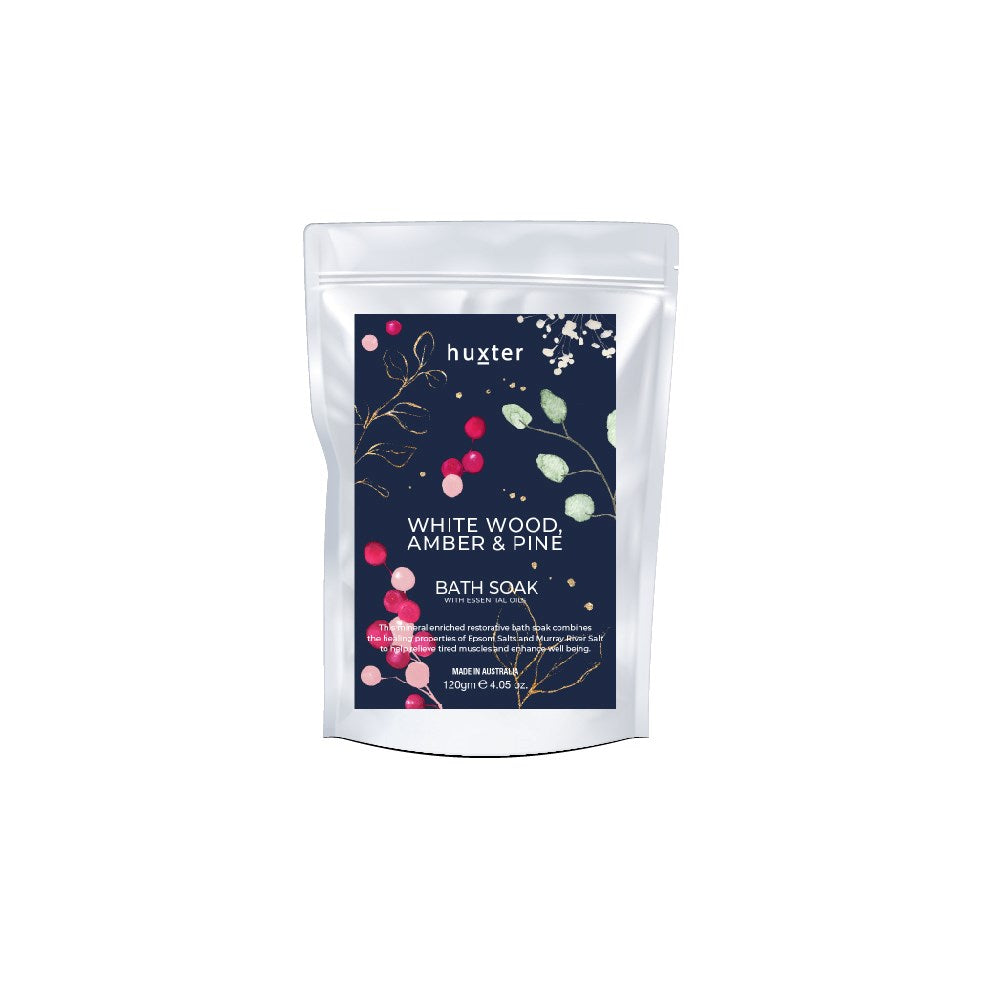 Huxter Bath Soak 120g - White Wood; Amber & Pine