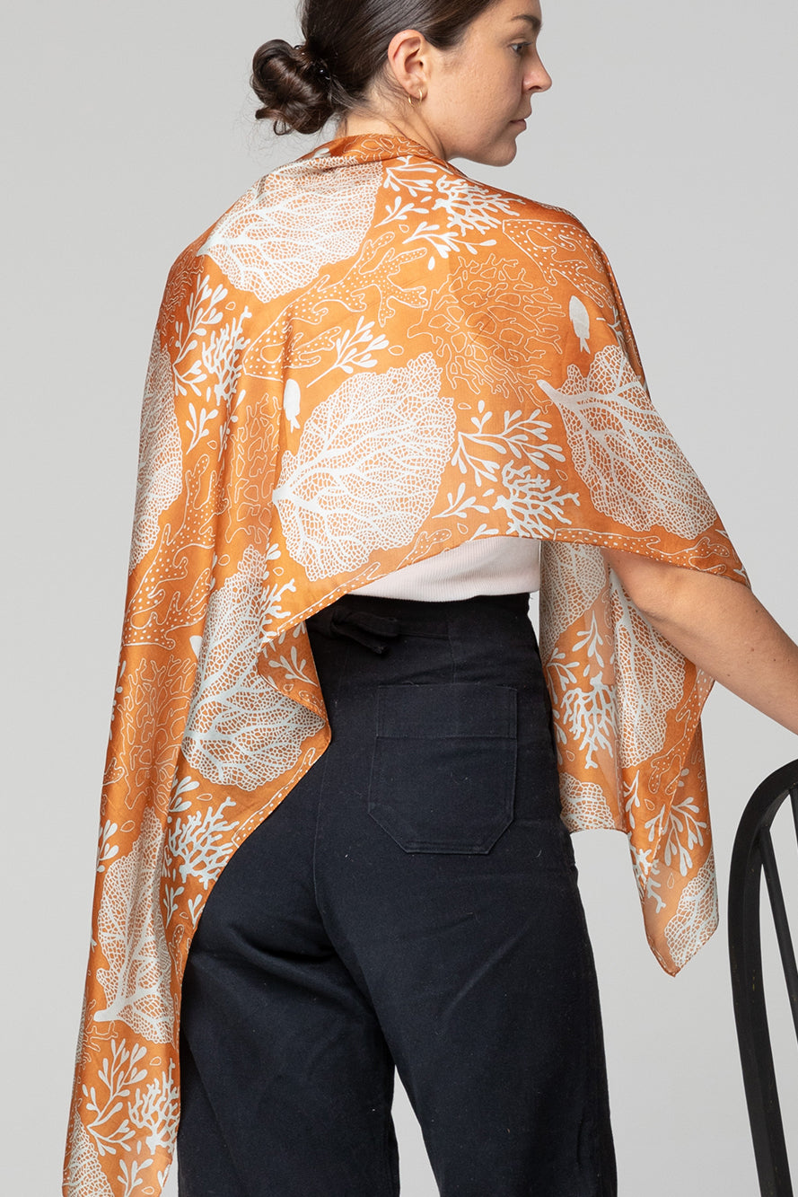 Coral Reef Silk Scarf