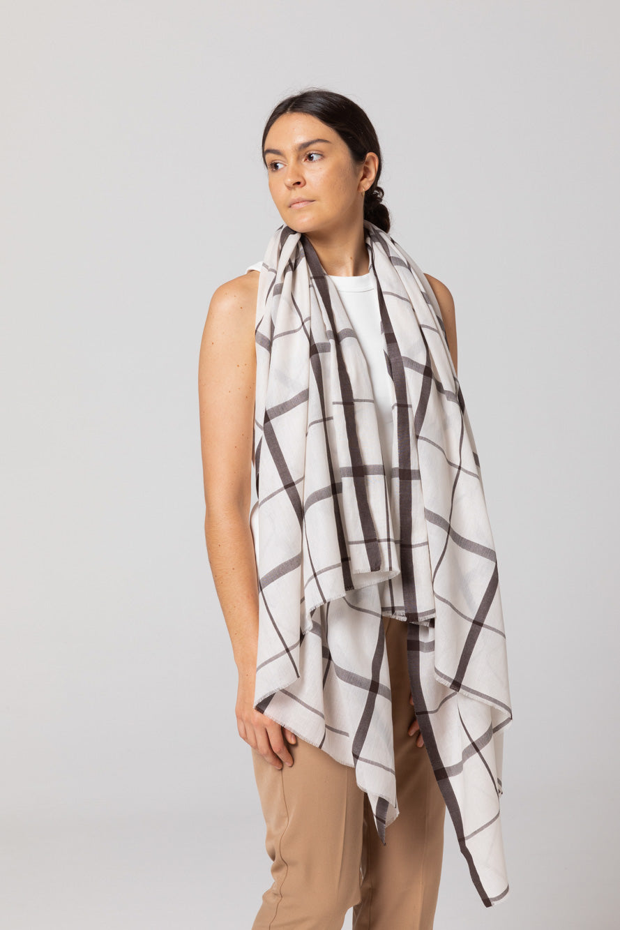 Window Check Scarf - Pastel