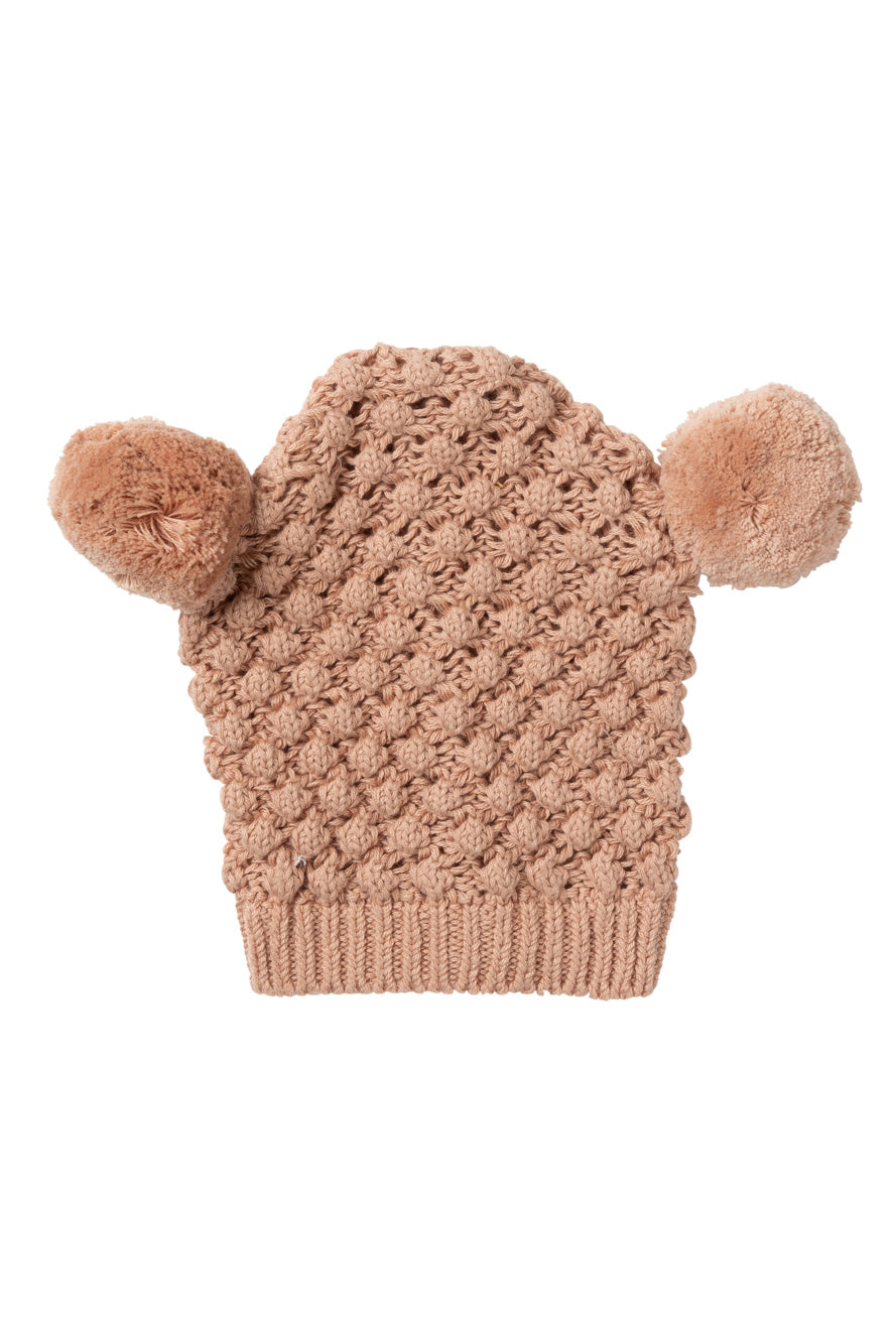 Double Pom Popcorn Hat - Blush