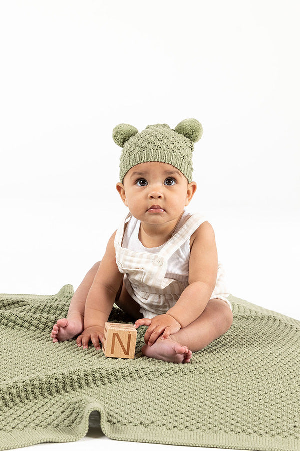 Double Pom Popcorn Hat - Tea