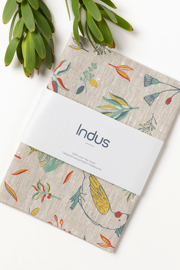 Native Flock Linen Tea Towel