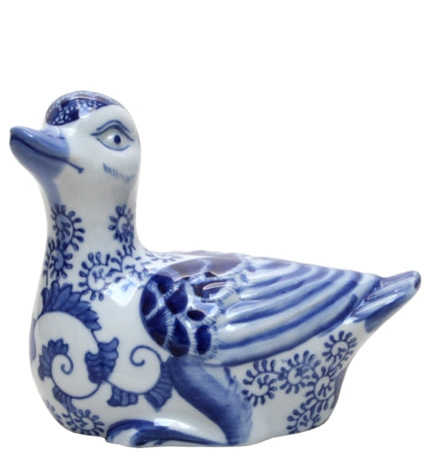 Blue & White Ceramic Duck