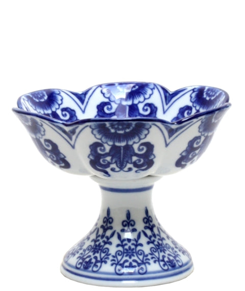 Blue & White Footed Compote