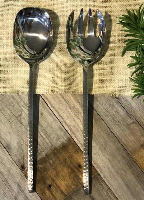 Hammered Salad Server Set