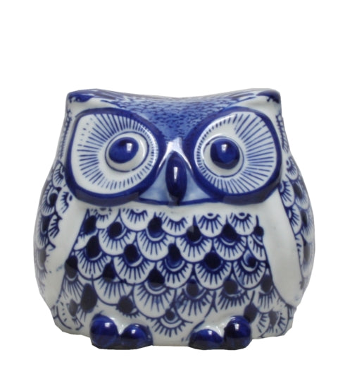 Blue & White Ceramic Ming Owl