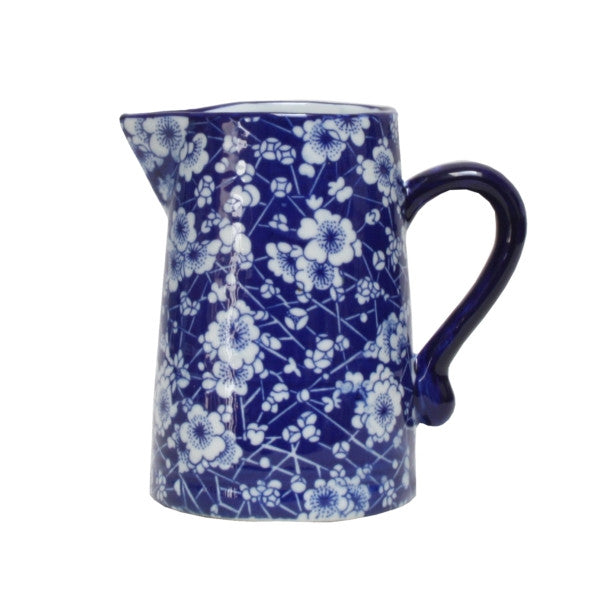 Blue & White Blossom Jug 14cm