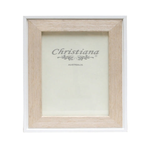 Natural Wood and White Photo Frame 20cm x 25cm