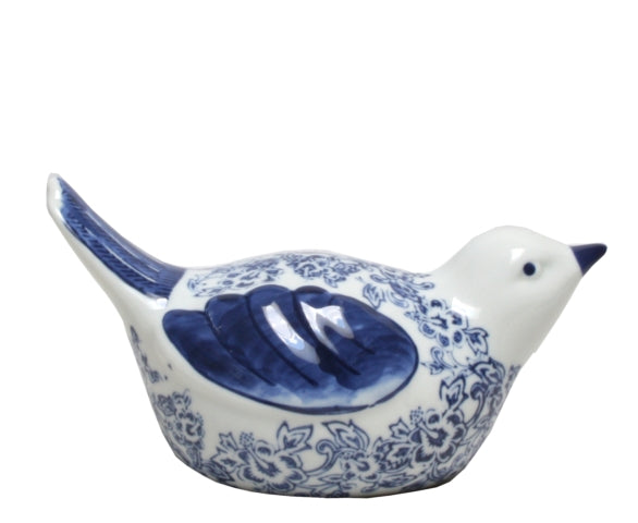 Blue & White Ceramic Bird