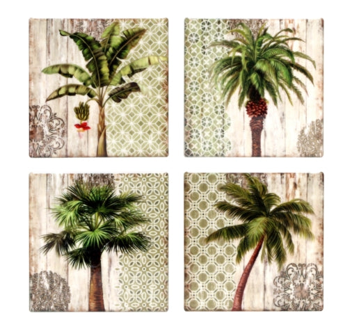 Palm Tree Coasters - Set of 4