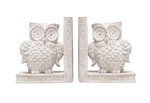 Natural Owl Bookends