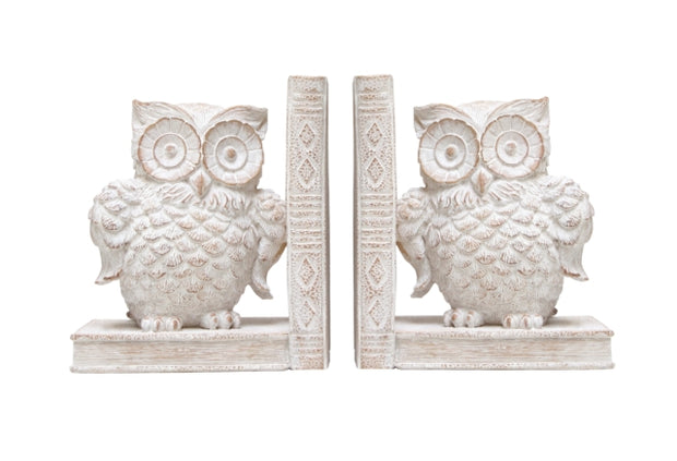 Natural Owl Bookends
