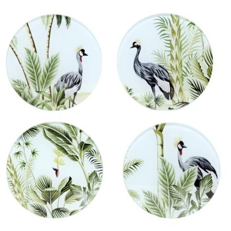 Grey Crane Coasters - Set of 4