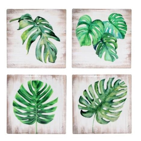Tropical Leaf Coasters - Set of 4