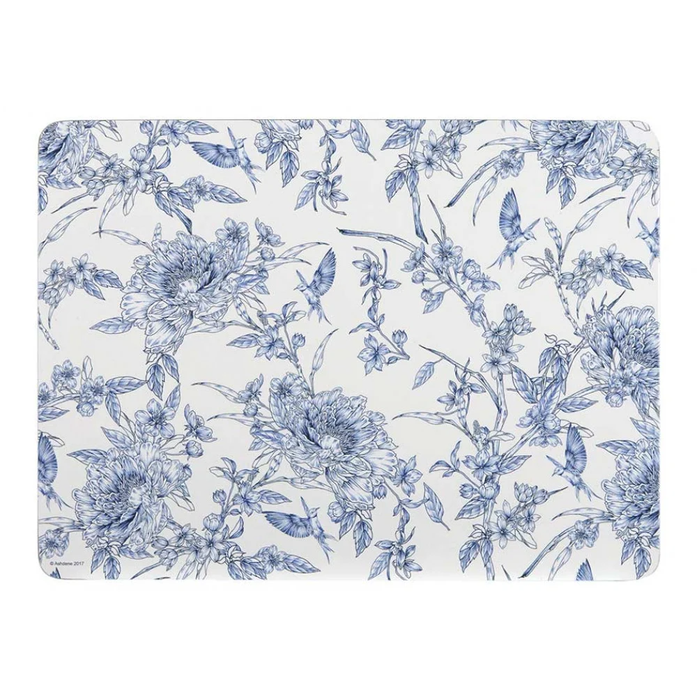 Ashdene Indigo Blue Hummingbird Placemat Set