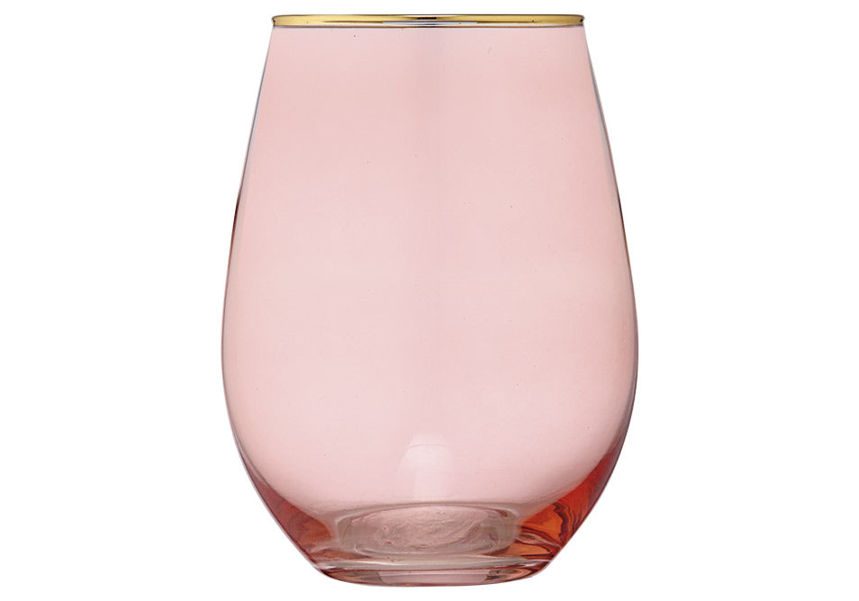 Peach & Gold Glass Tumbler