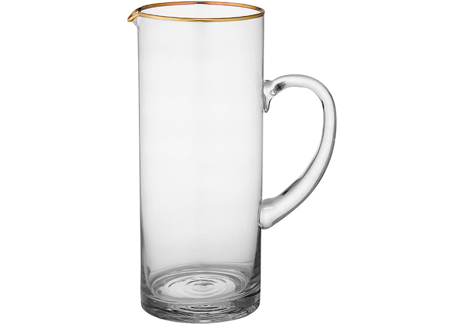 Clear & Gold Glass Jug