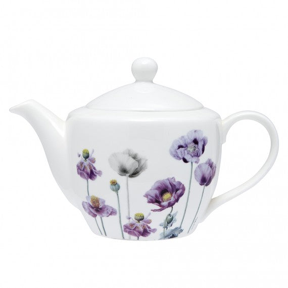 Ashdene Purple Poppies 600ml Infuser Teapot
