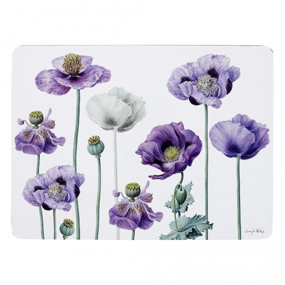 Ashdene Purple Poppies 4pk Placemats