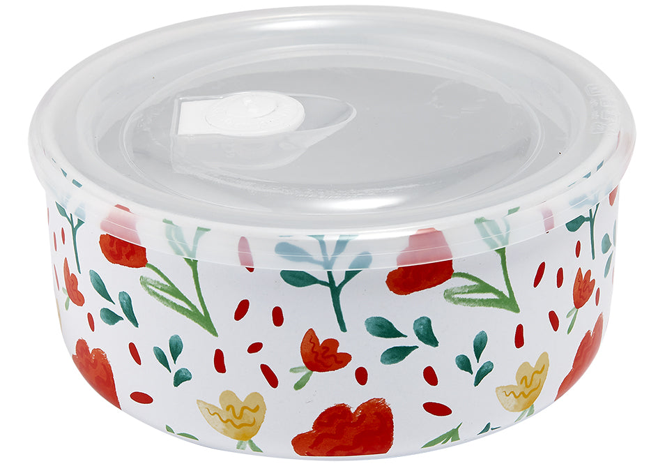 Villa Floral White Microwave Food Bowl