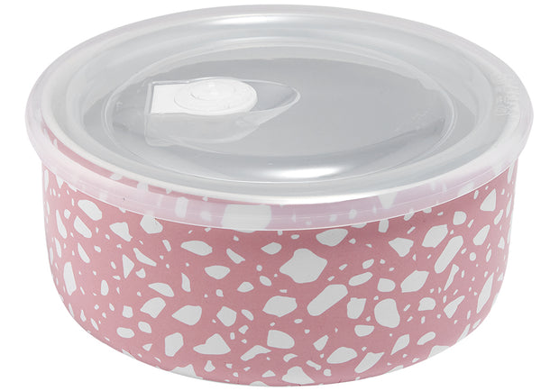 Abode Pink Terrazzo Microwave Food Bowl