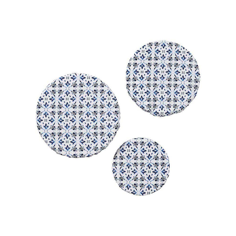 Ladelle Marbella Tile 3pk Stretch Bowl Covers
