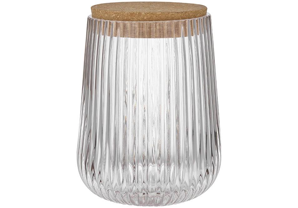 Zephyr Ribbed Clear Glass 15cm Canister