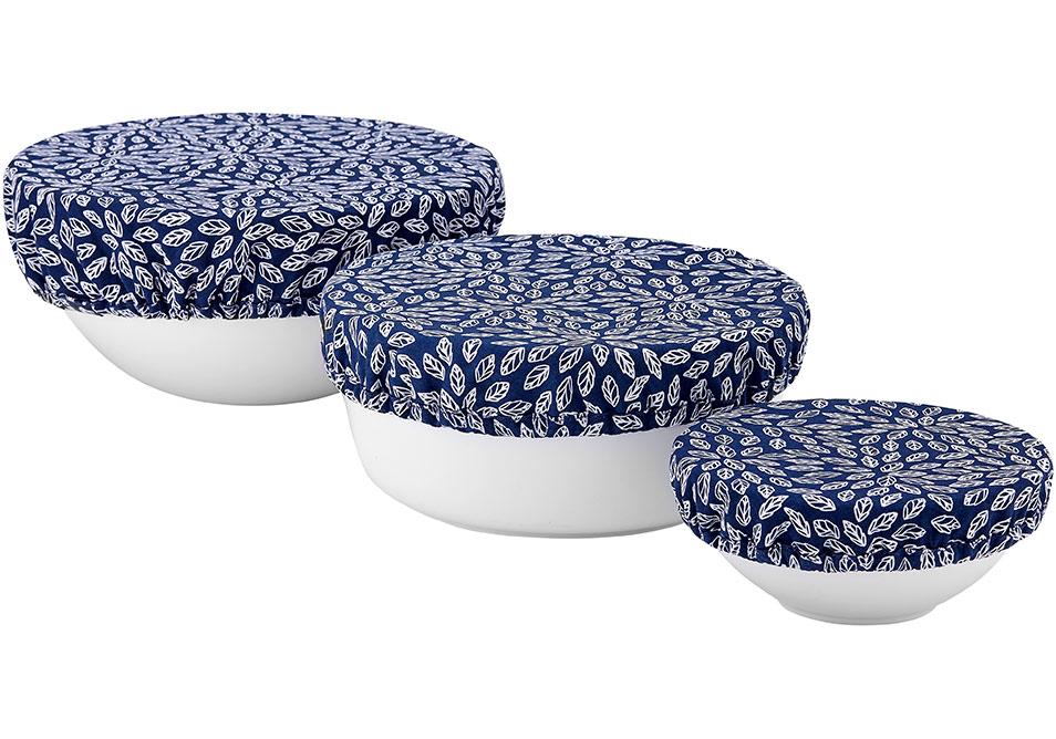 Repose Navy Flowers 3pk Stretch Bowl Covers