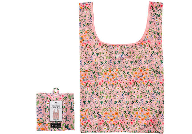 Flowering Fields Pink Shopping Bag