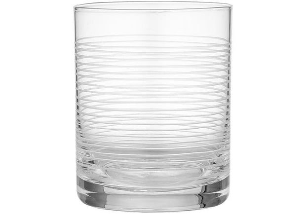 Linear Etched Clear Glass Tumbler