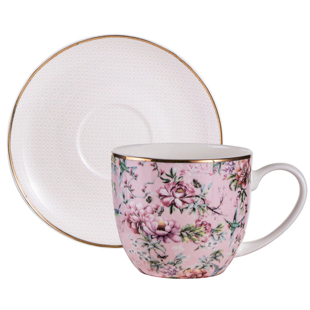 Ashdene Chinoiserie Pink Cup & Saucer
