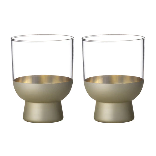 Ladelle Aria Glass Tumbler Gold - Set of 2