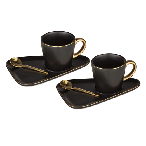Asteria Black Espresso Set - Set of 2