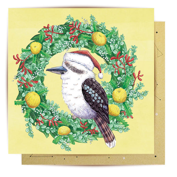 Mini Card - Kookaburra Wreath
