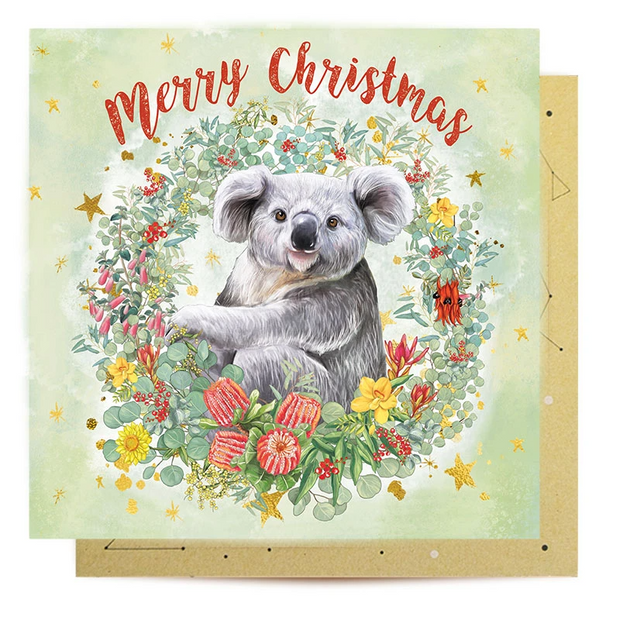 Mini Card - Koala Love Wreath