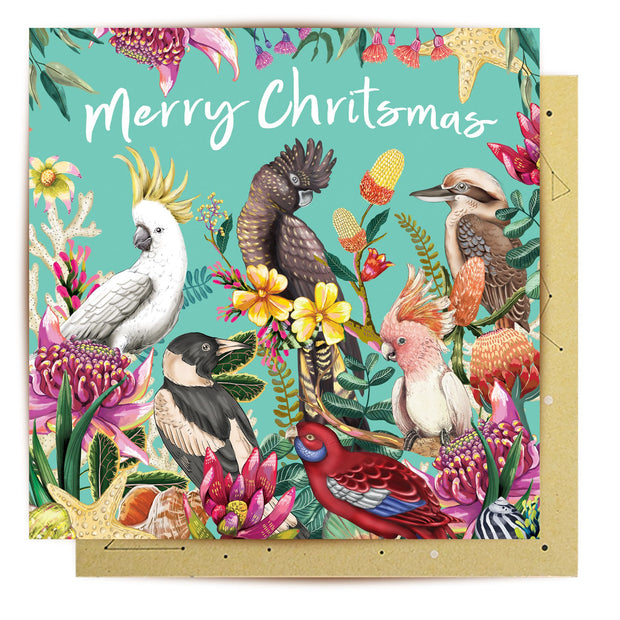 Mini Card - Floral Paradiso Merry Christmas
