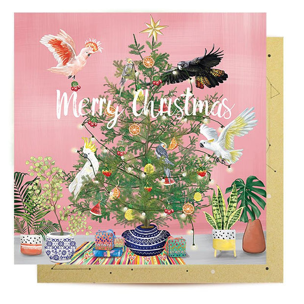 Mini Card - Birds Christmas Tree