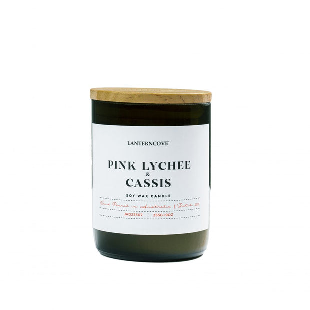 Lanterncove Jade Soy Wax Candle - Pink Lychee & Cassis