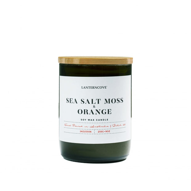 Lanterncove Jade Soy Wax Candle - Sea Salt Moss & Orange