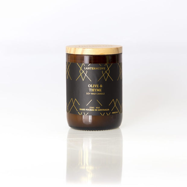 Amberesque Soy Wax Candle - Olive & Thyme