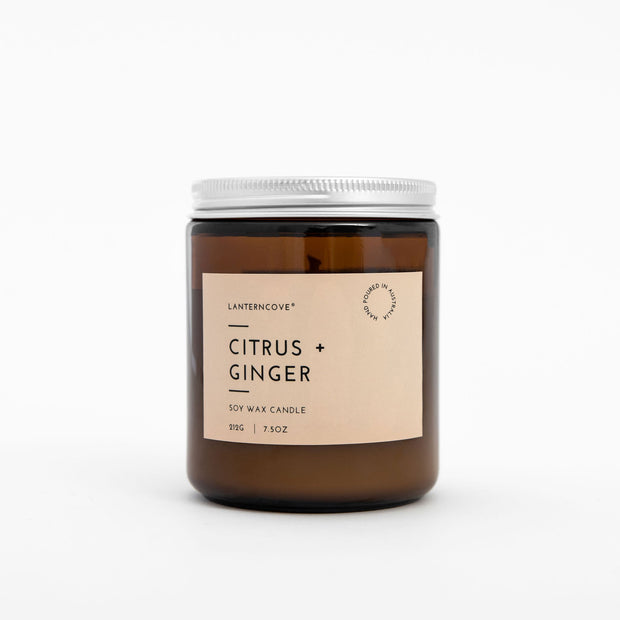 Glo 7.5 oz Soy Wax Candle – Citrus + Ginger