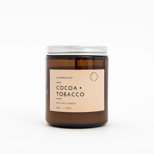Glo 7.5 oz Soy Wax Candle – Cocoa + Tobacco