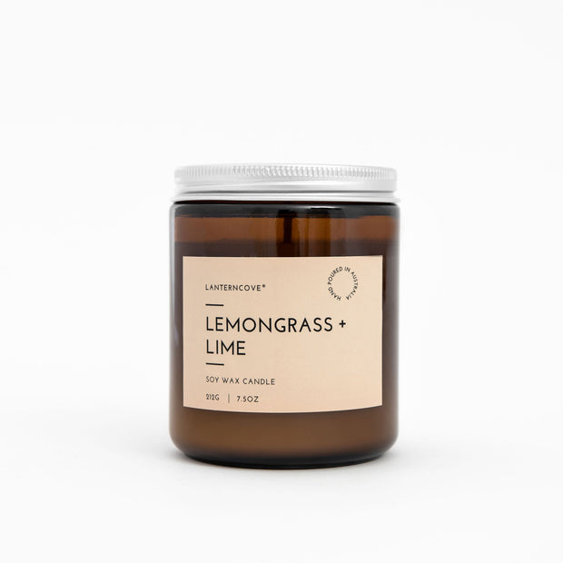 Glo 7.5 oz Soy Wax Candle – Lemongrass + Lime