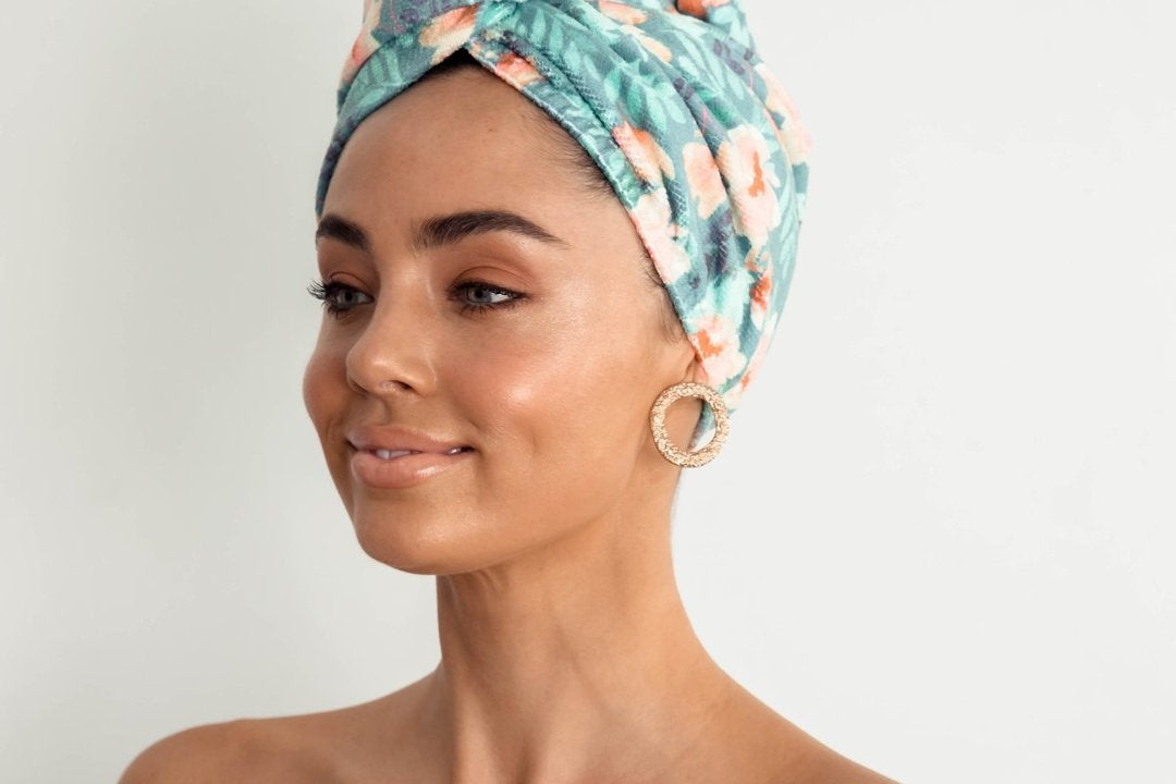 RIVA Hair Towel Wrap in Poolside Peony